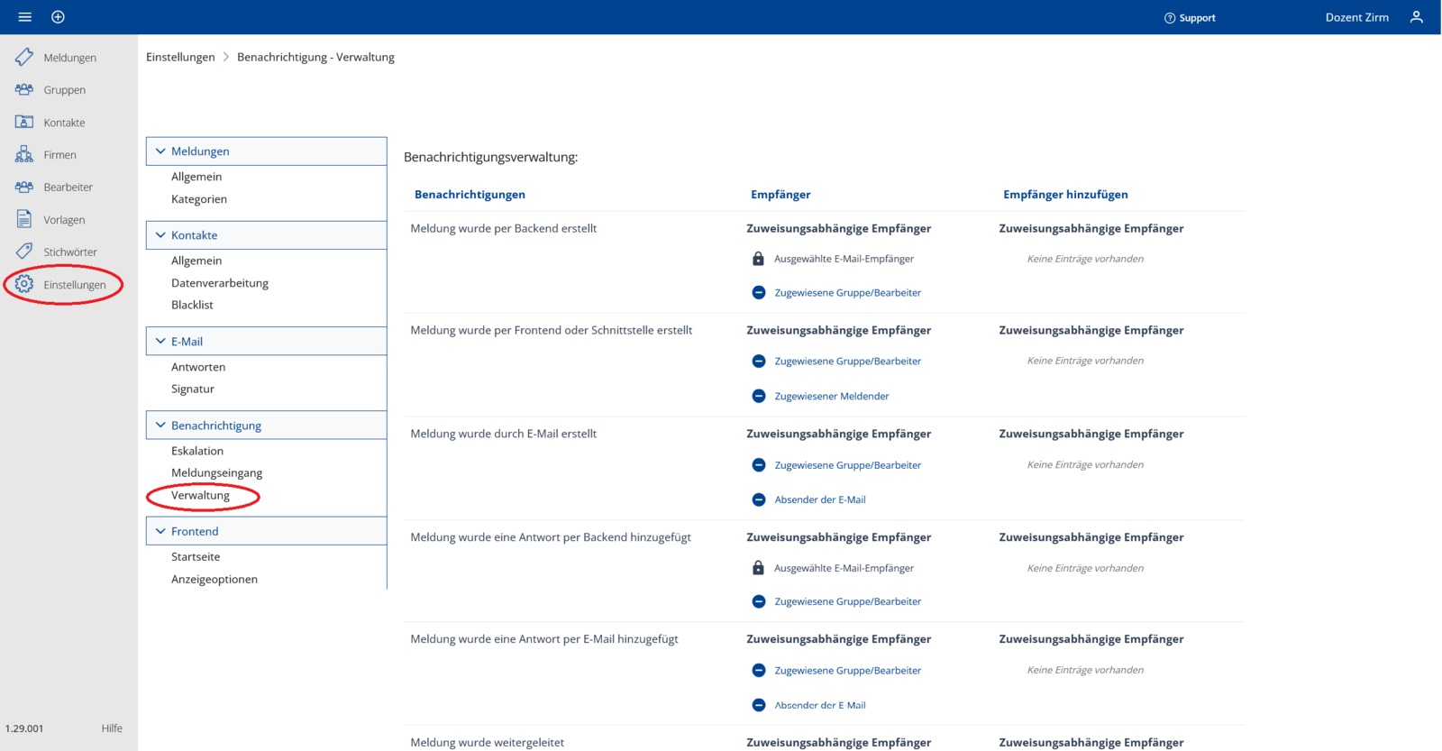 Navigation der Verwaltung Image Lightbox